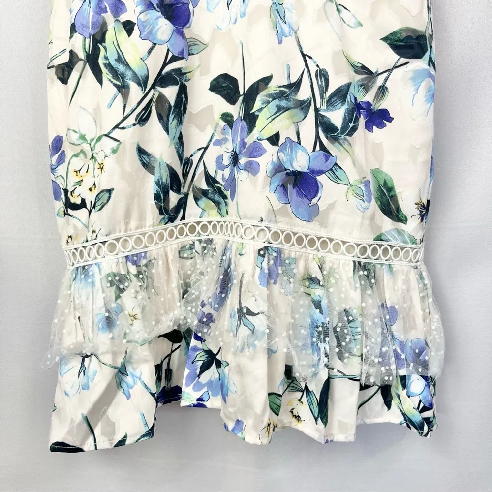 NEW Foxiedox Blue Floral Ressie Flounce Dress M - Image 92