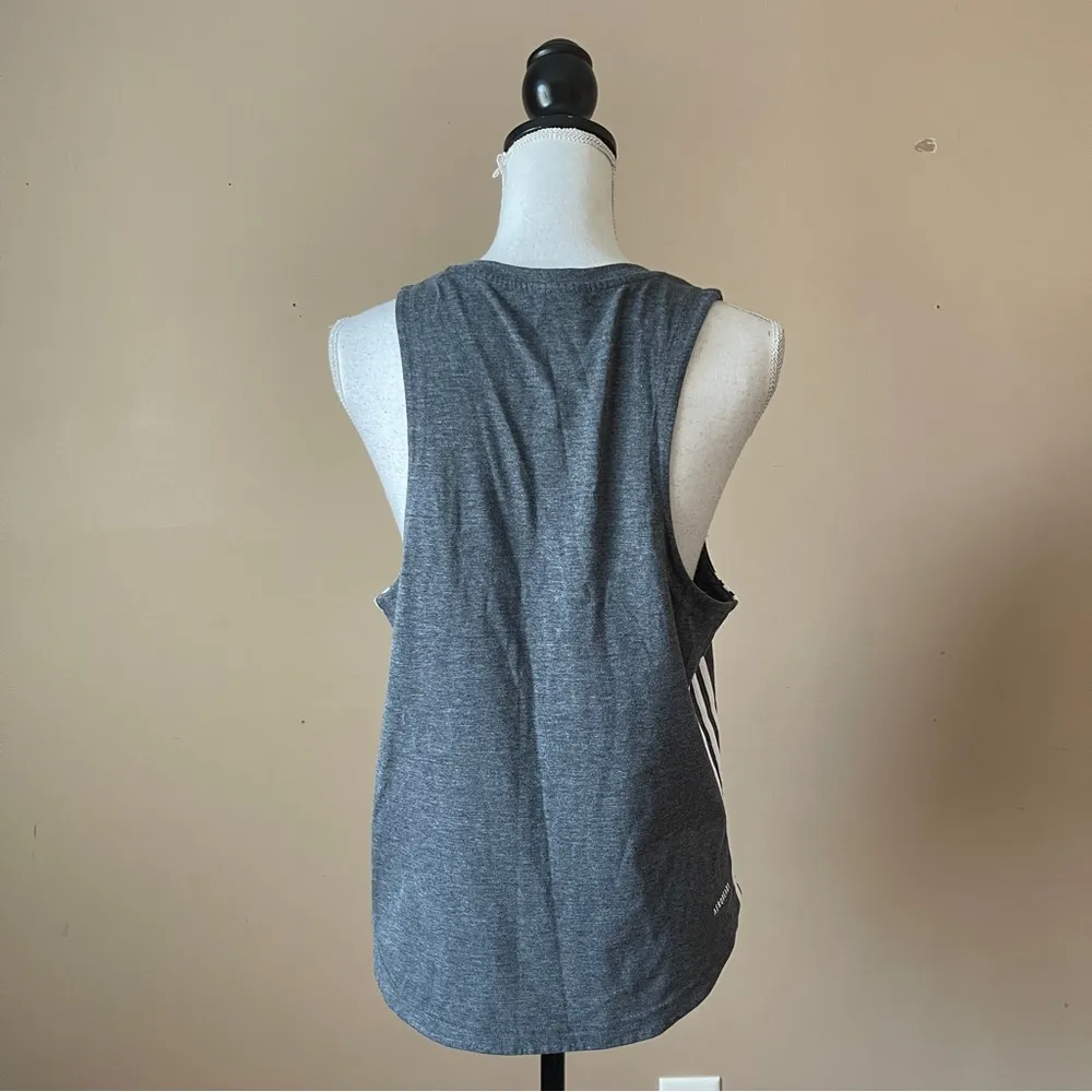 ADIDAS | Gray Three Stripe Aeroready Primegreen  Gray Tank Top Sz L - Image 7