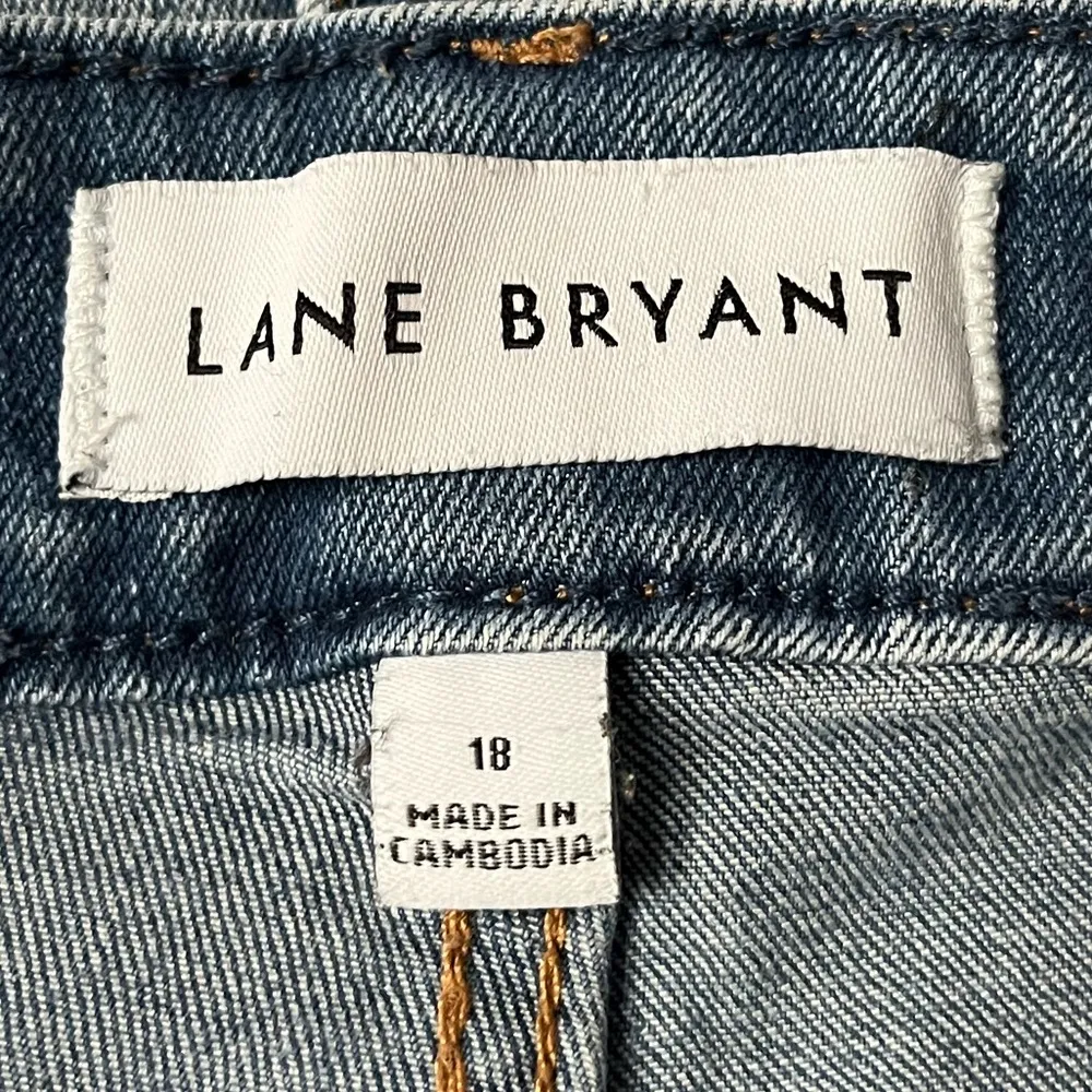 Lane Bryant Distressed Mid-Rise Skinny Jeans Dark Blue Size 18 - Image 3