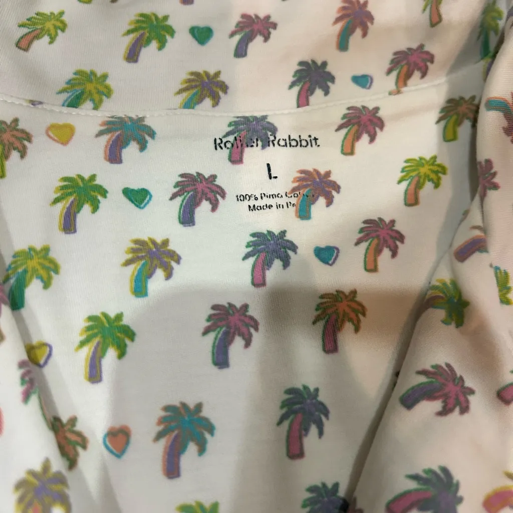 Roller Rabbit Palm Dreams Polo Pajama Top ONLY large - Image 4