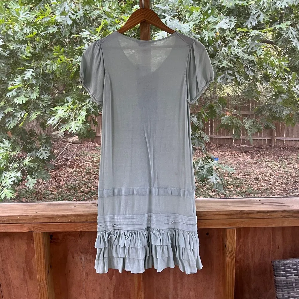 BCBG MaxAzria Women's Aquamarine Ruffled Knit Dress Size S. NEW WITH DEFECTS - Image 2
