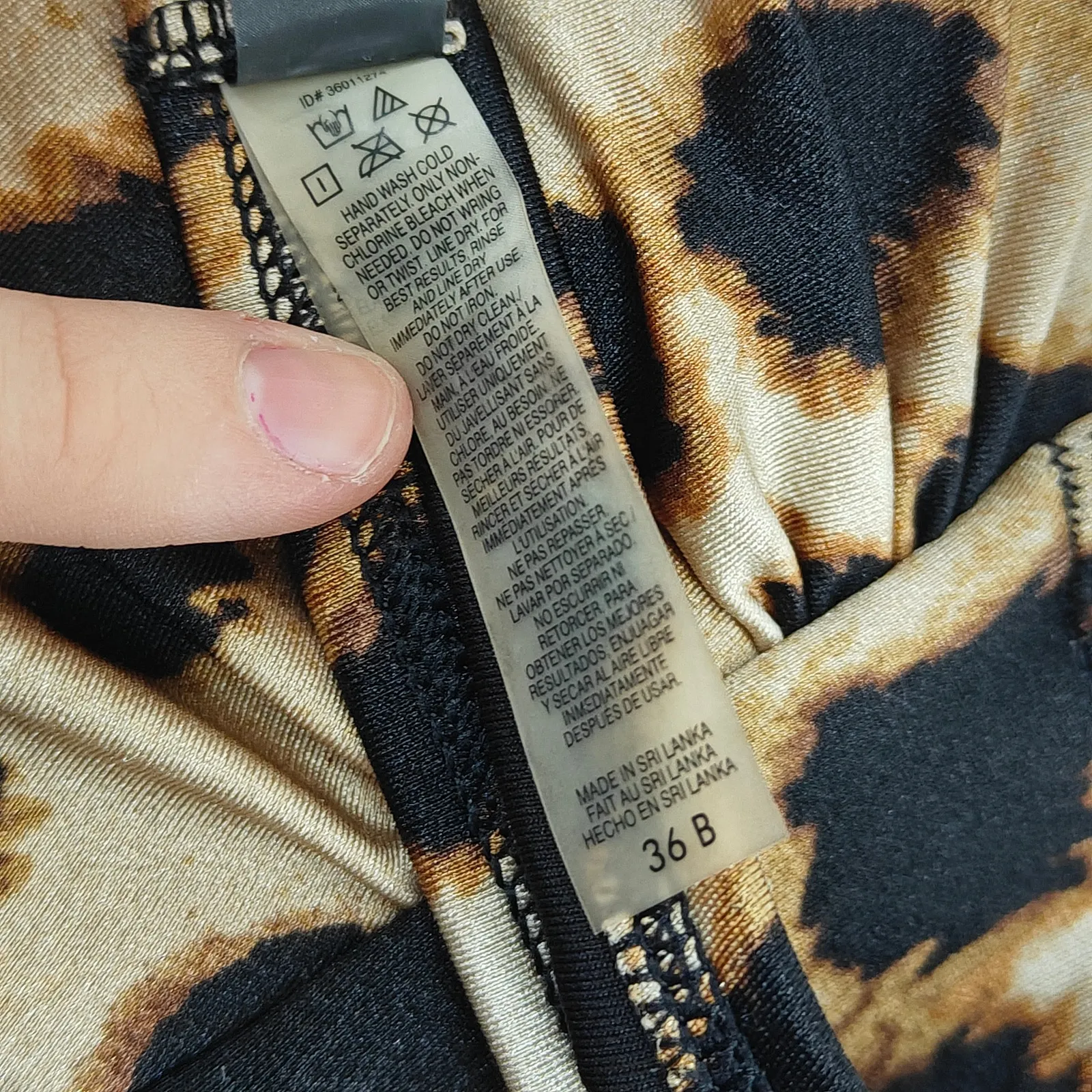 Victoria Secret Strapless Underwire Bikini Top Leopard Print 36B - Image 2