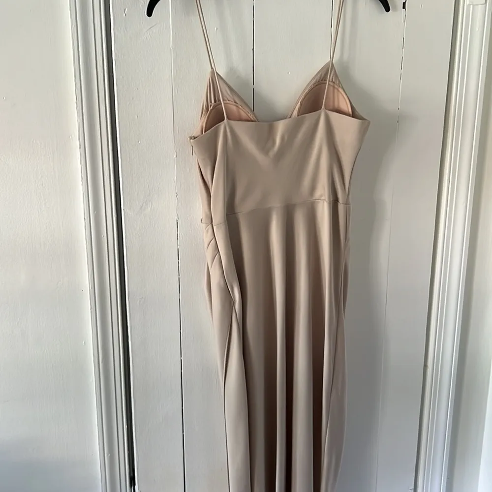 BHLDN Anthropologie Freya Satin Charmeuse Dress In Champagne - Image 7