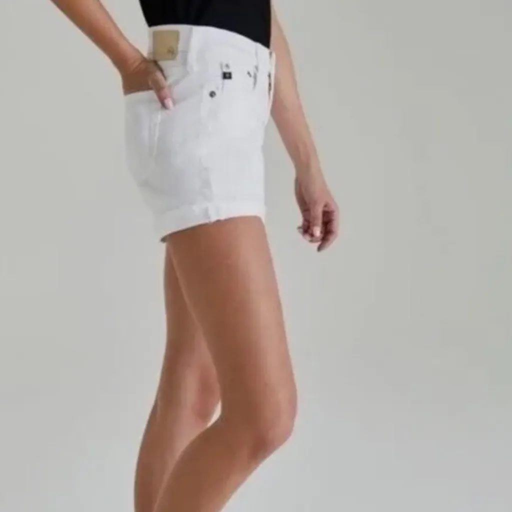 AG Adriano Goldschmied Hailey Ex-Boyfriend Roll-Up Jean Shorts - Image 2