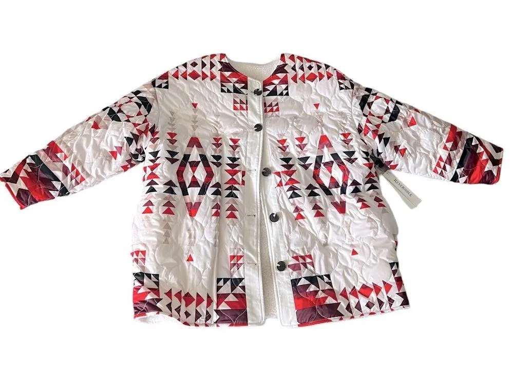 Aqua x Pendleton Reversible Quilted Coat, Size L New w/Tag - Image 3