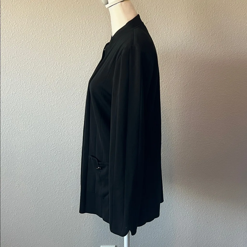 Ming Wang Mandarin Collar Cardigan Black Size Small - Image 5