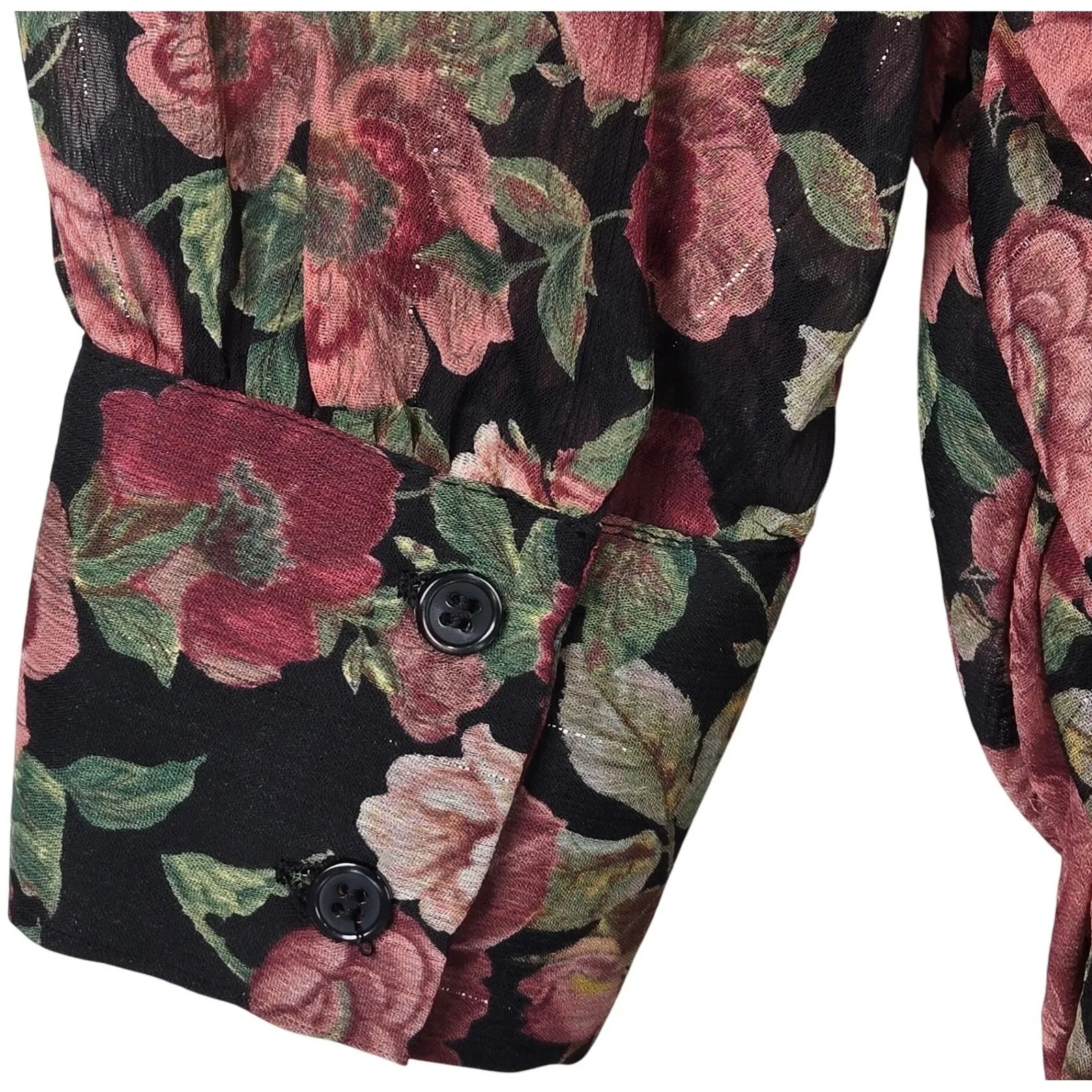 MNG Mango Women's Floral Long‎ Sleeve Mini Dress Ruched Bodycon V Neck - Image 7