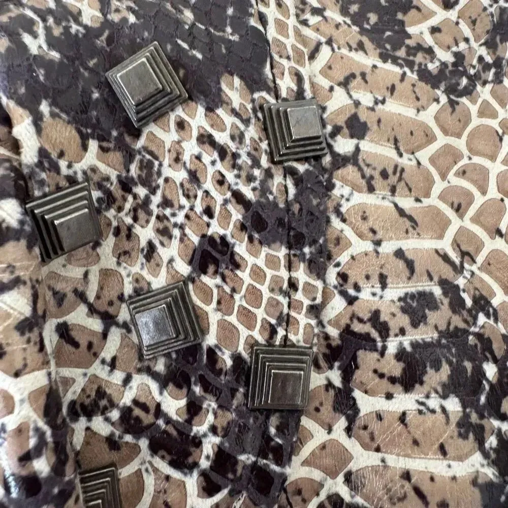 chouyatou Women's Studded Perfect Fit Faux Leather Moto Biker Jacket SZ L Black Size L - Image 9