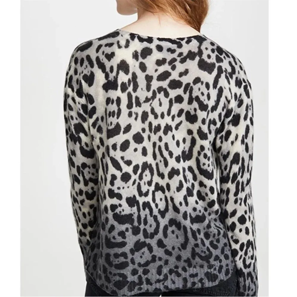 360 Cashmere Lauren Leopard Print OVERSIZED Ombré Sweater Fits like S/M - Image 6