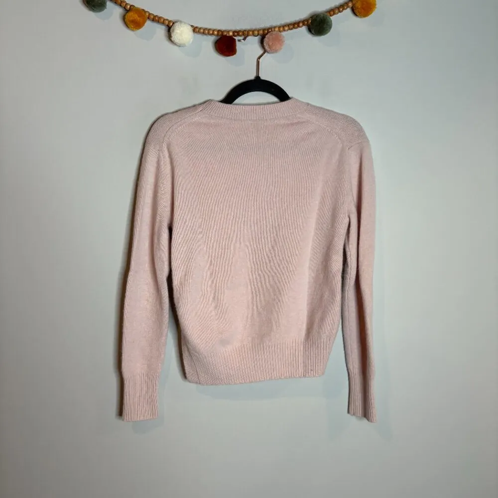 Vince Asymmetric Cashmere Crew Sweater in Cherry Blossom - Image 7