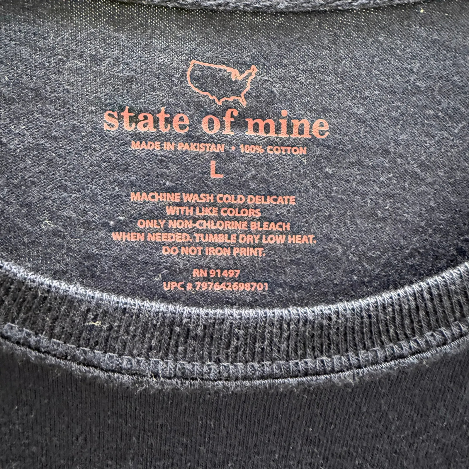 State of Mine Womens Long Sleeve Florida Est 1845 Navy Blue‎ Pink Tee NEW - Image 5