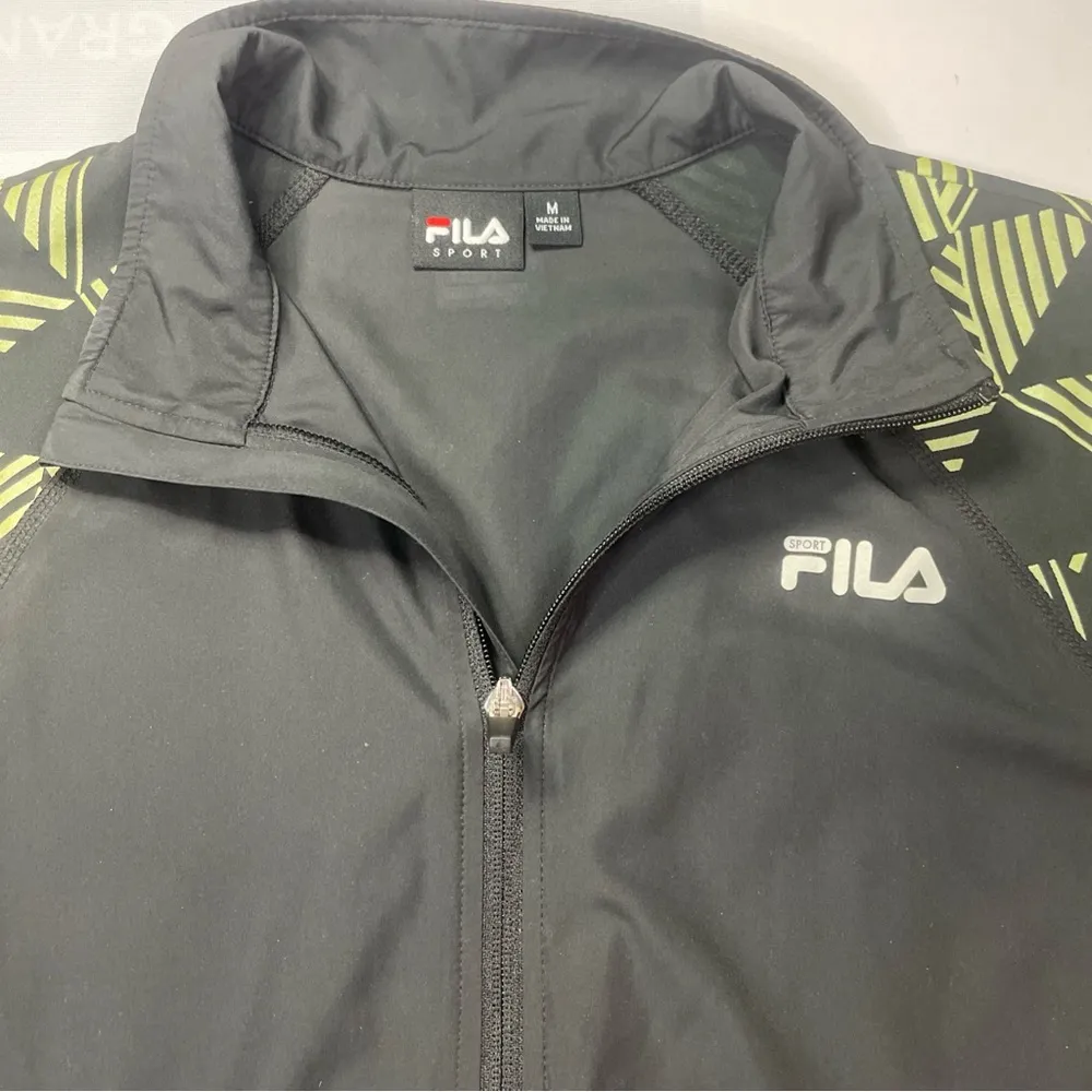 Fila Black Jacket with Yellow‎ Geometric Sleeves - Image 5