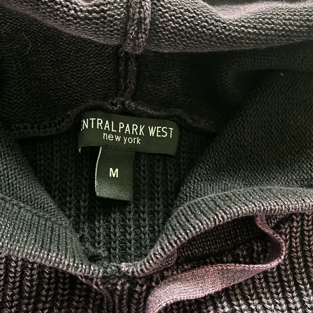 Central‎ Park West Womens Ribbed Knit Cotton Pullover Hoodie Purple Size Medium - Image 6