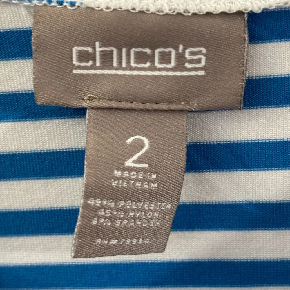 Chico’s blue white striped tank size 2 Large. Nautical, Closet Staple, vacation - Image 3