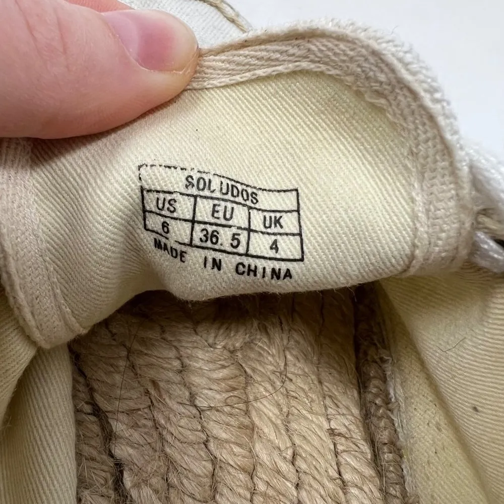 Soludos  White Tan Lace Up Platform Espadrille Sneakers 6 - Image 6