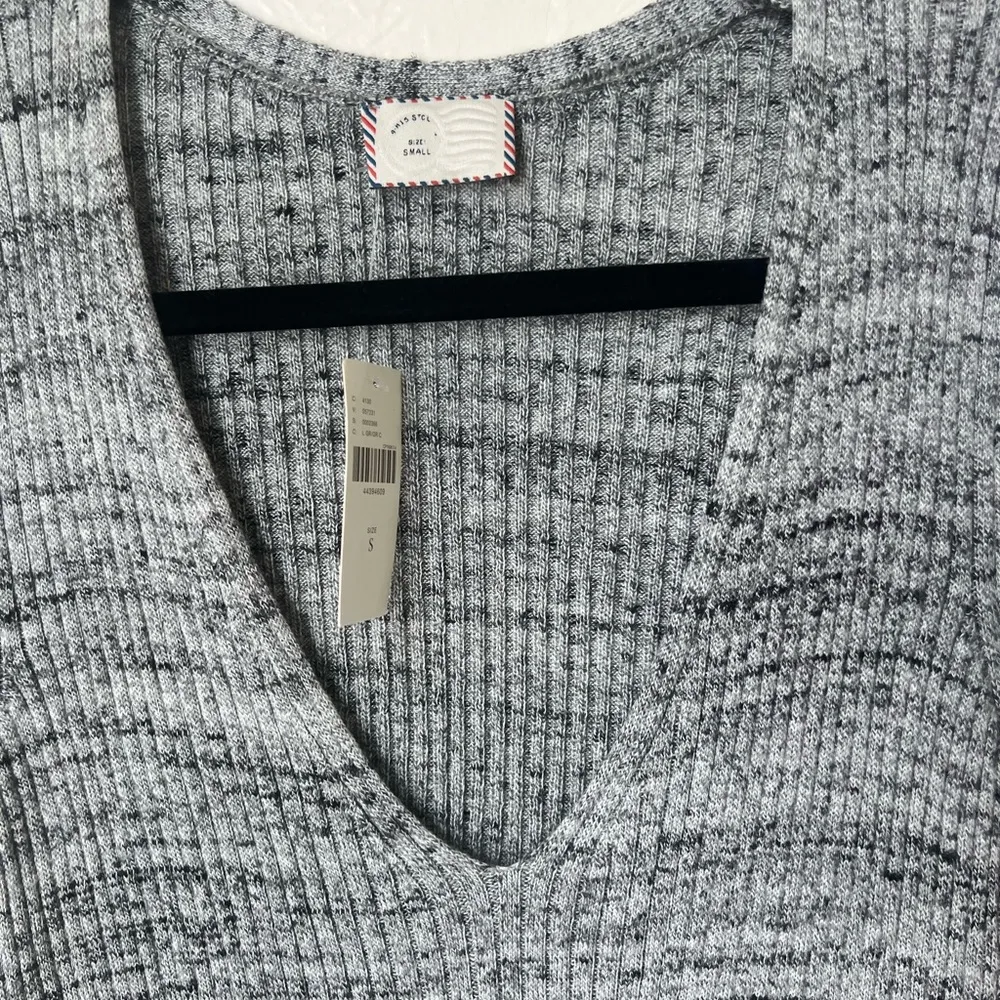 NWT Anthropologie Saturday Sunday grey ribbed v-neck button midi dress size S - Image 5