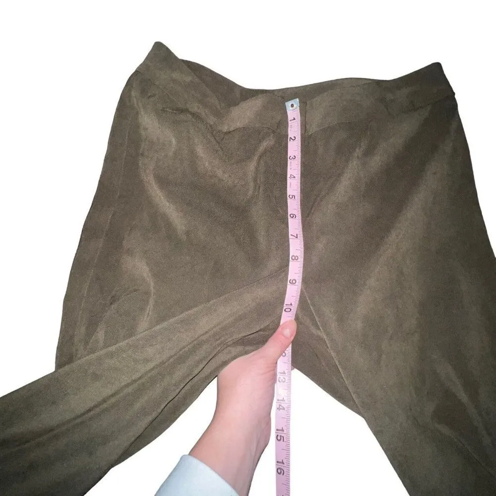J. McLaughlin Women's Brown Faux Suede Straight‎ Leg Dress Pants Slacks Size 10 - Image 6