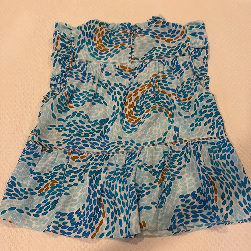 Marie Oliver Teal and blue silk top - Image 3