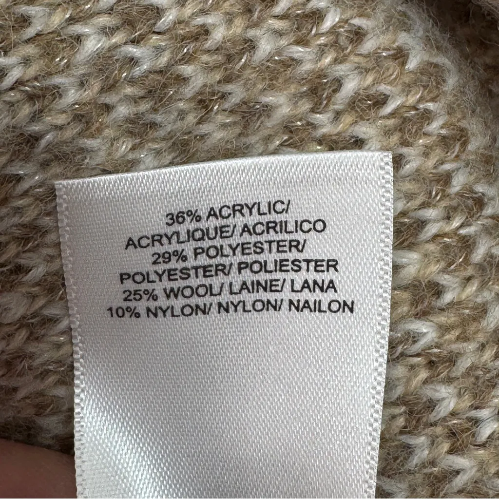 Lucky Brand Dessert Camo V Neck Long Cardigan Sweater Tan Cream Small - Image 10