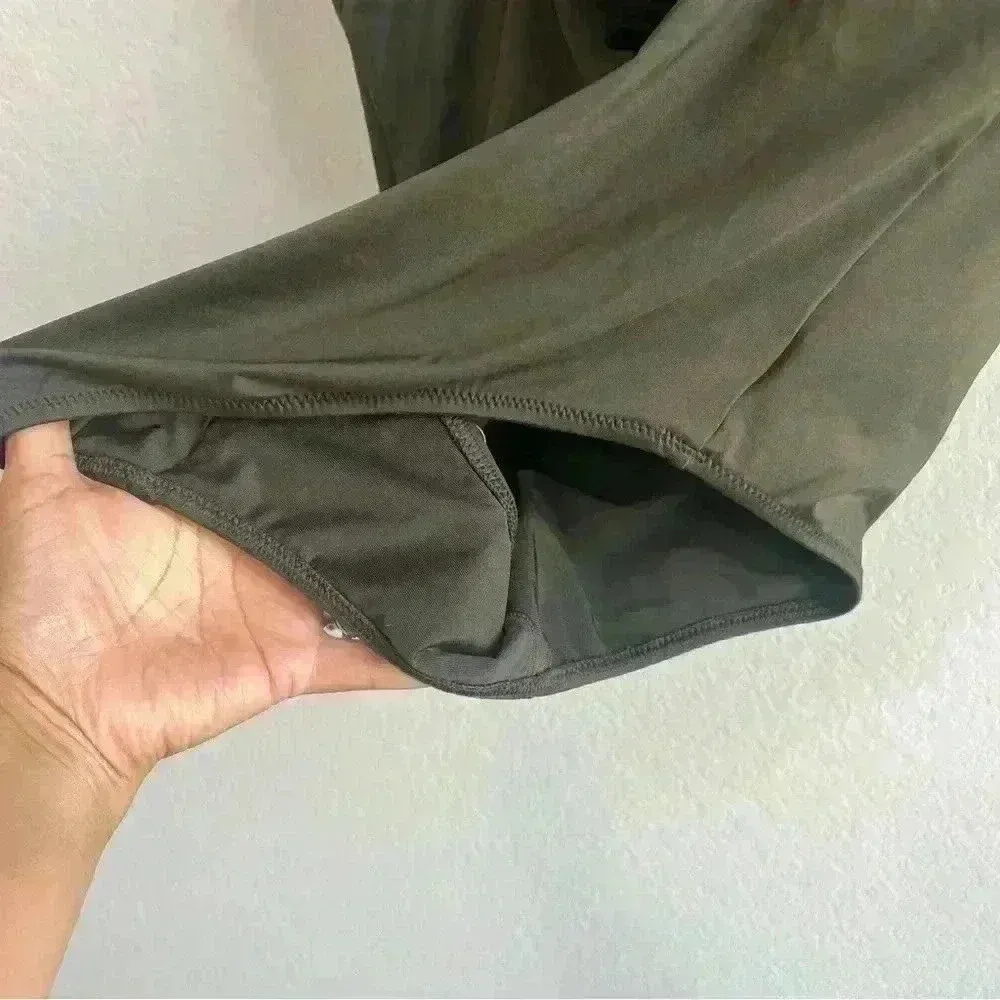 City Chic Women’s Olive Green Ithaca Mesh V Neck One‎ Piece Swimsuit Size L - Image 3