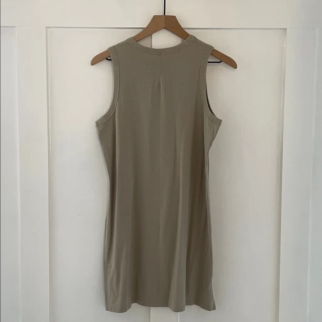 LULULEMON Classic-Fit Cotton-Blend Dress Sleeveless Tank in Raw Linen Size 8 - Image 4