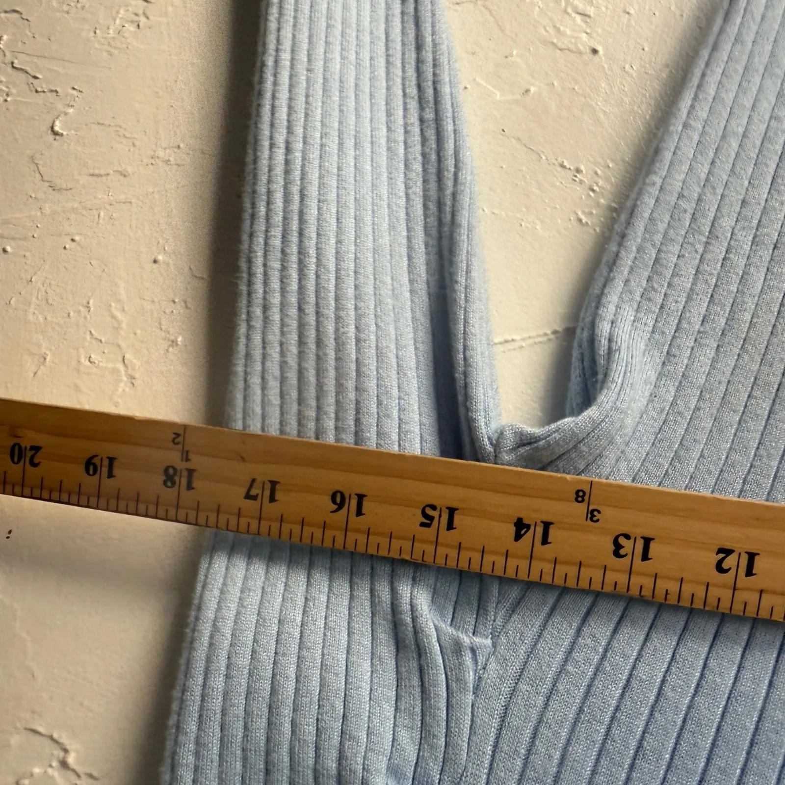 Love Always Baby Blue Ribbed Knit Puff Sleeve Sweater Large Coquette Romantic - Image 5