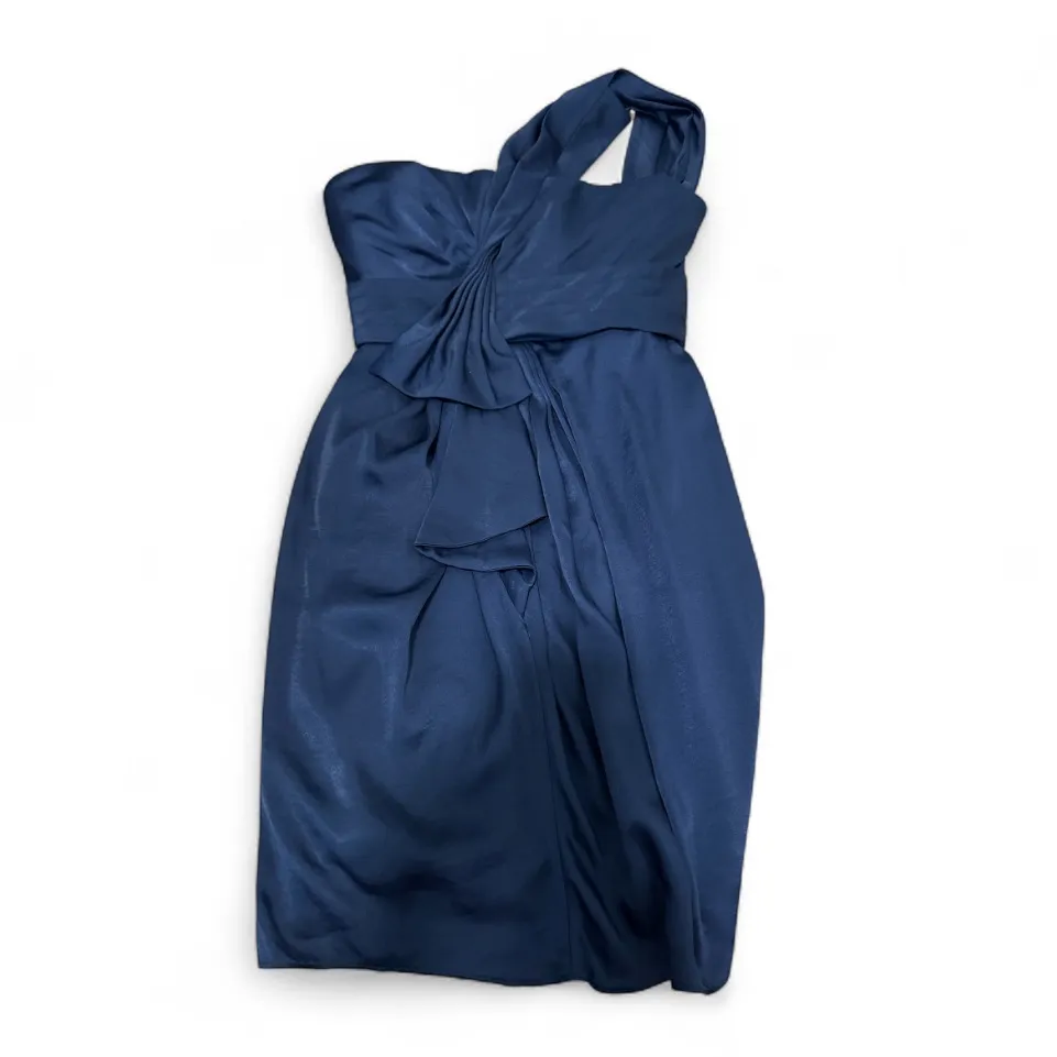 BCBG Palais Navy One Shoulder Cocktail Dress old money quiet luxury festive - Image 2