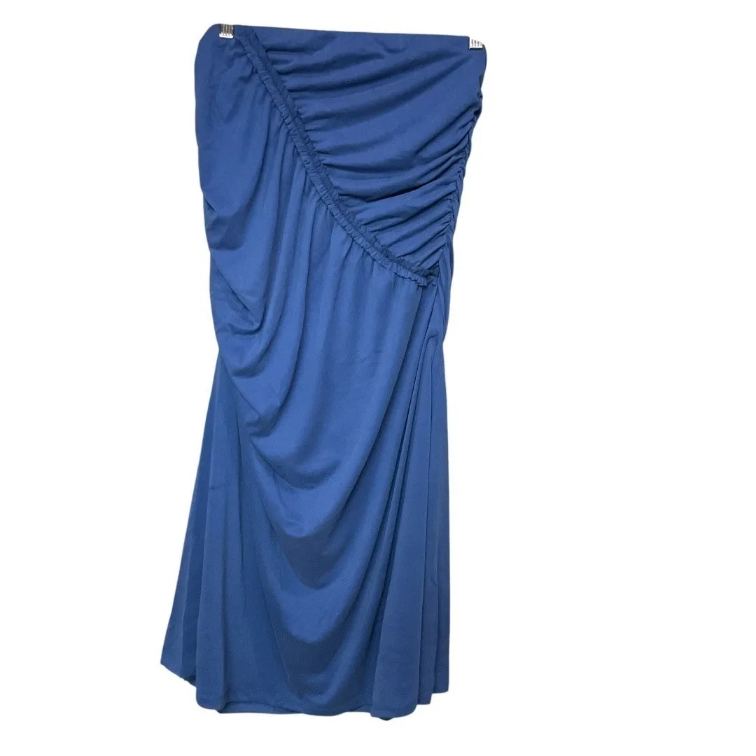 Celandine Anthropologie The Gabbie Ruched Midi Skirt Blue‎ Size 1X NWT Blue - Image 2