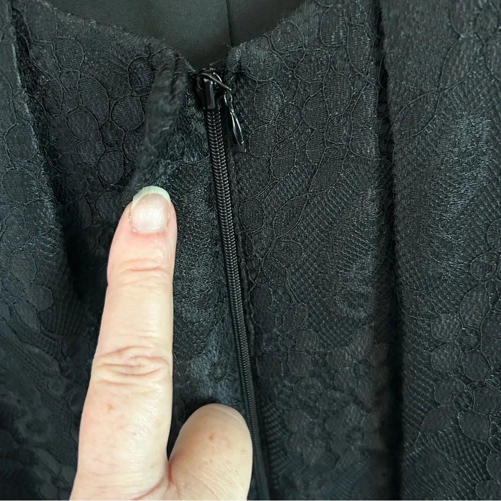 Anne Fontaine Black Lace Zip Jacket Dress. Size 40/6US. - Image 11