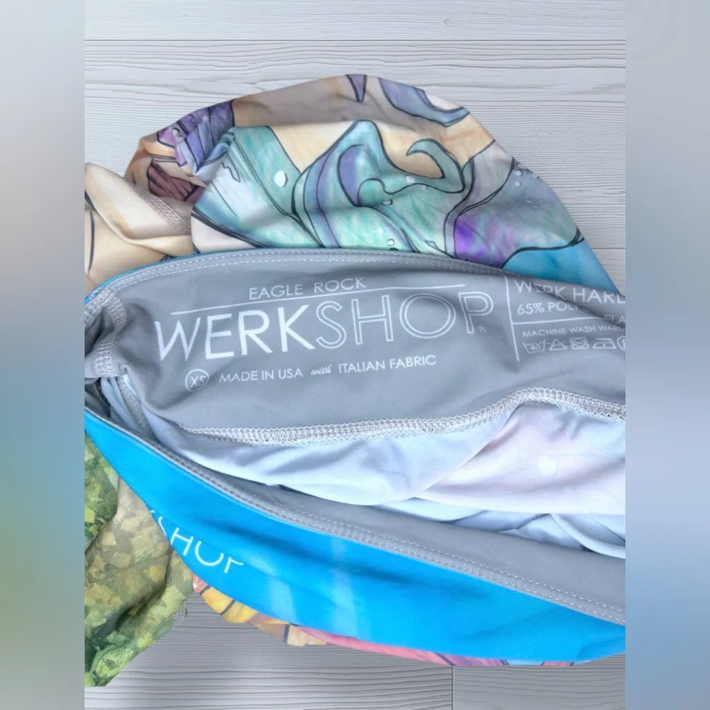 EAGLE ROCK WERKSHOP Women’s Mermaid Multicolor Pastel Italian Fabric Leggings Blue Size XS - Image 7