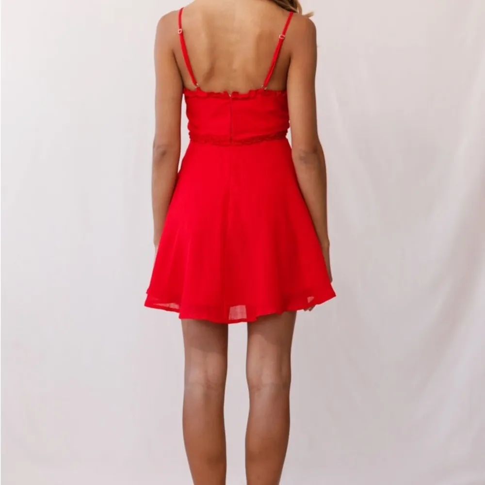 Selfie Leslie Tie Front Red Mini Dress - Image 4