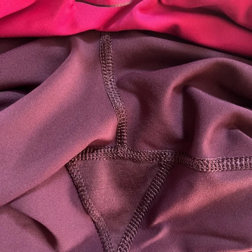 Lululemon Illumina Crop Leggings Size 6 Bordeaux Drama Pink Mesh Reflective VGUC - Image 9