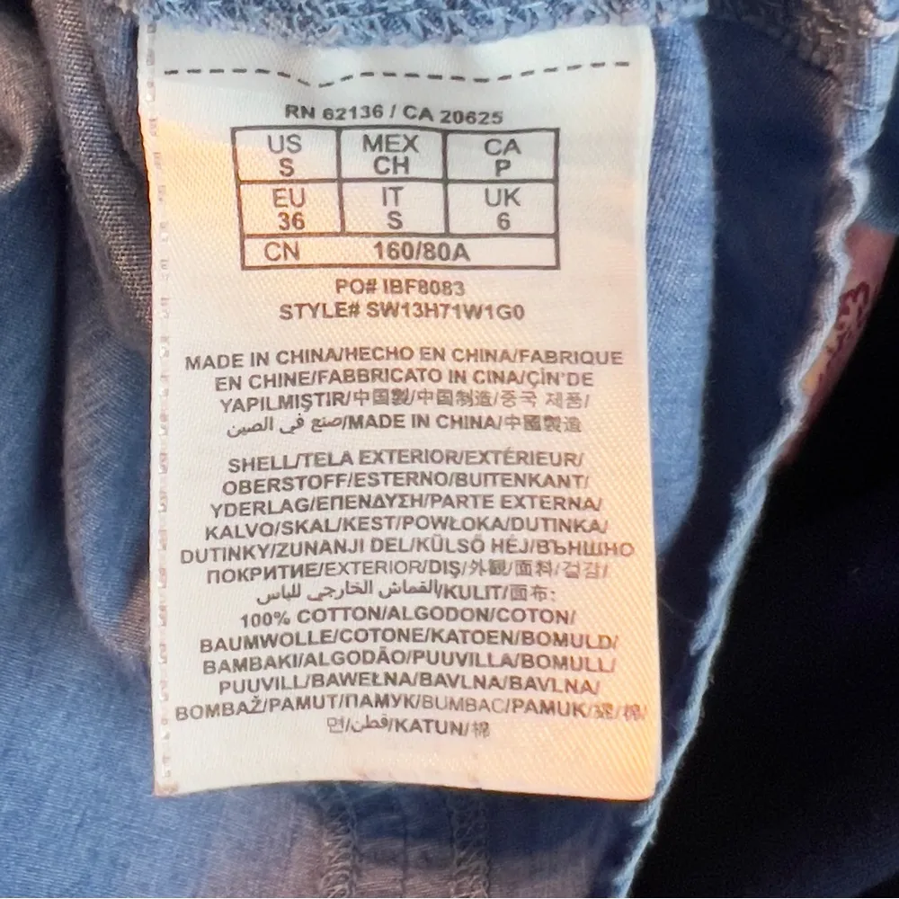 Guess (Flaw)Small Vintage Chambray Long Sleeve Tabbed Button Front Top w… - Image 11