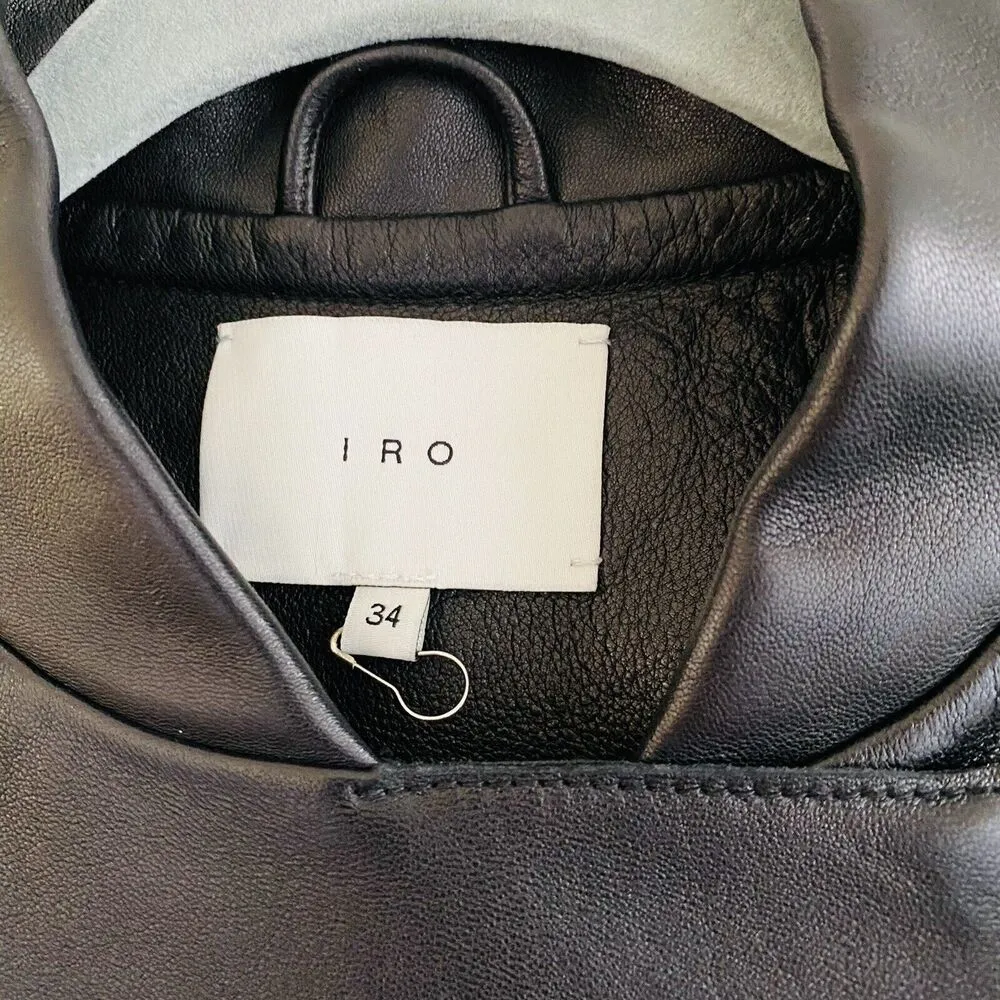 IRO Ametyst Black Moto Leather Jacket  - 34 FR / US 2 - Image 5