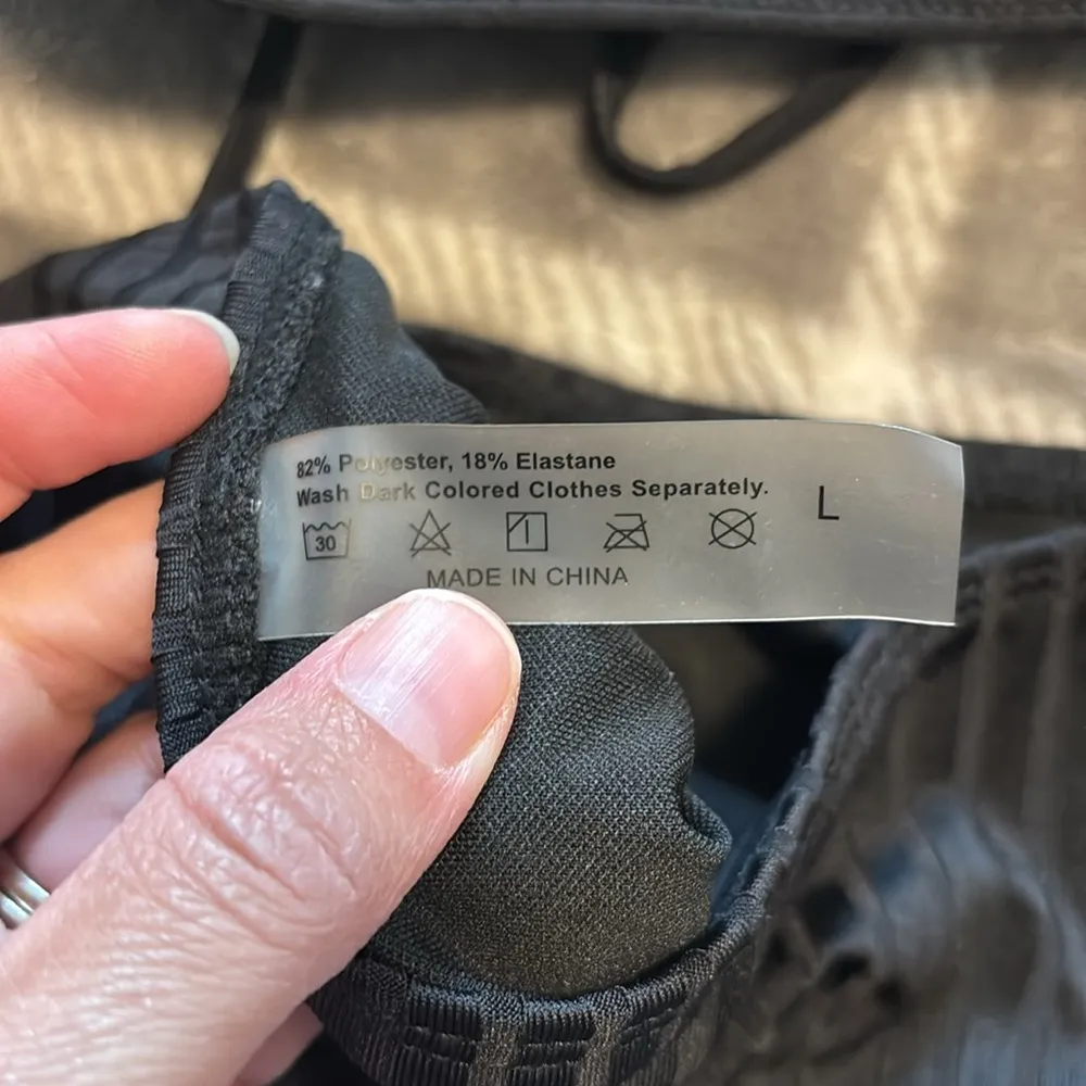 Zaful Black Ribbed Bikini Set - Image 4