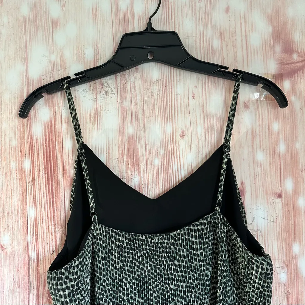 Topshop Green Pleated Peplum Black Spotted Cami Tank Top - Image 5