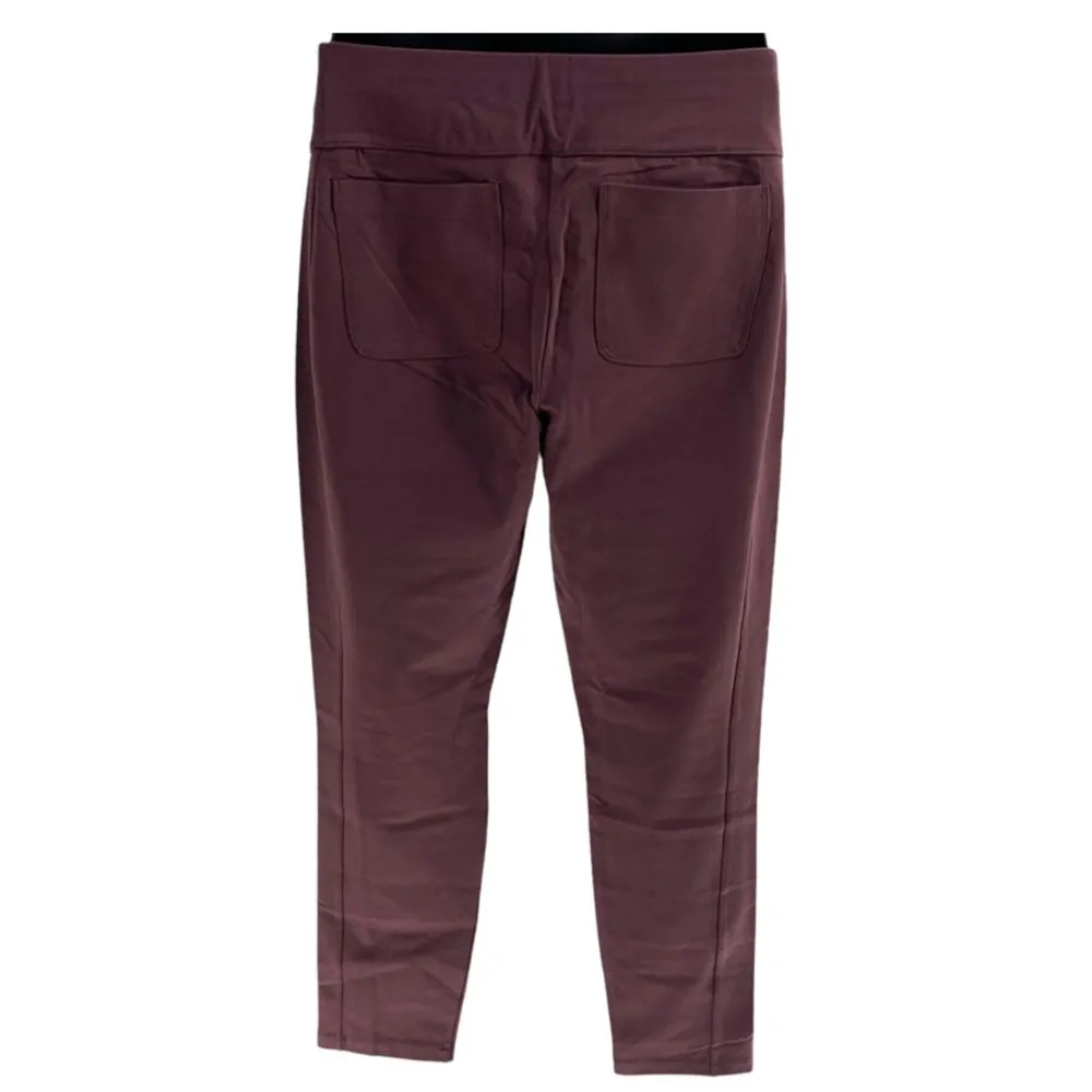 Susan Graver Weekend Premium Stretch Leggings Deep Plum size S - Image 2