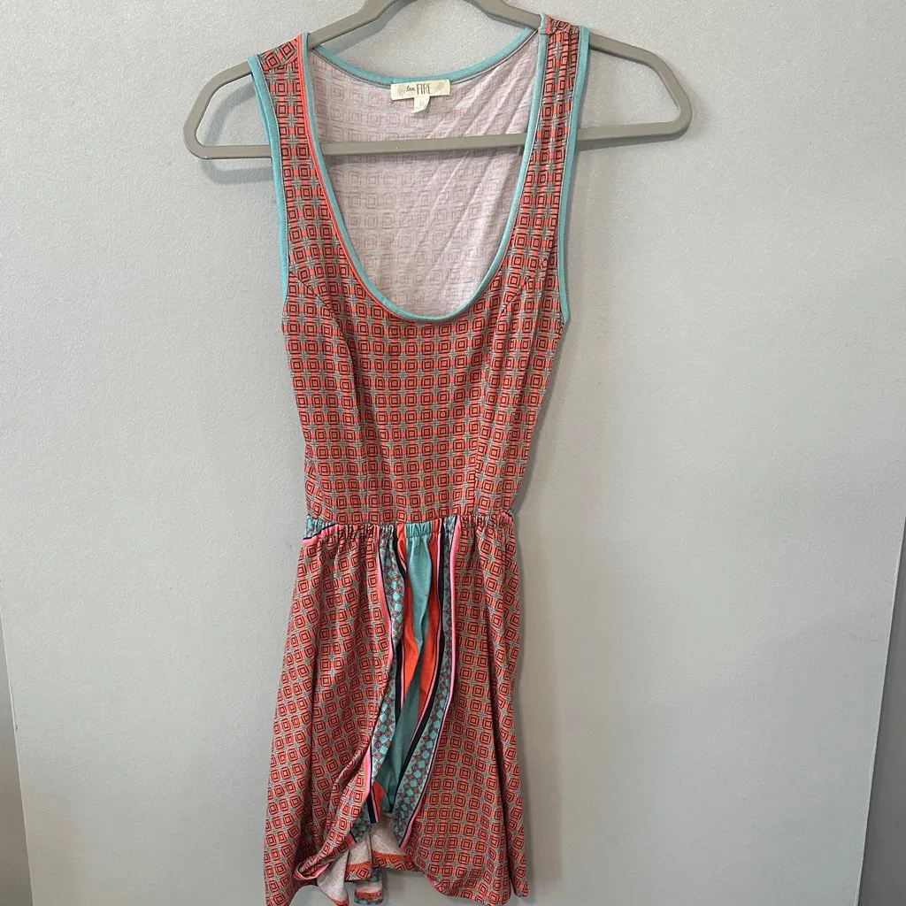 Love Fire Sleeveless Printed Dress Blue Size XS - Image 2