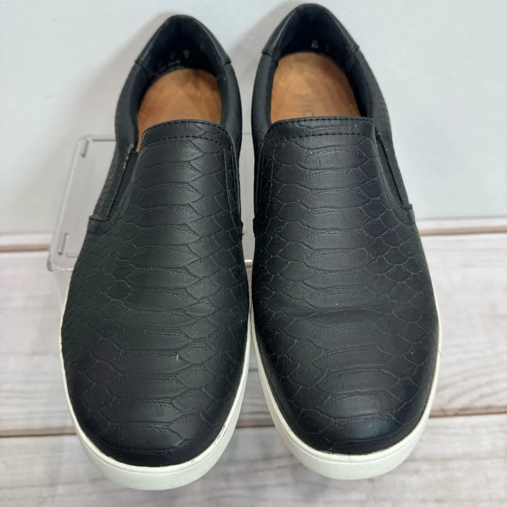 Dr Scholl’s Vionic Madison Sneakers Black Snakeskin Look Slip On Loafer 8 WIDE - Image 5