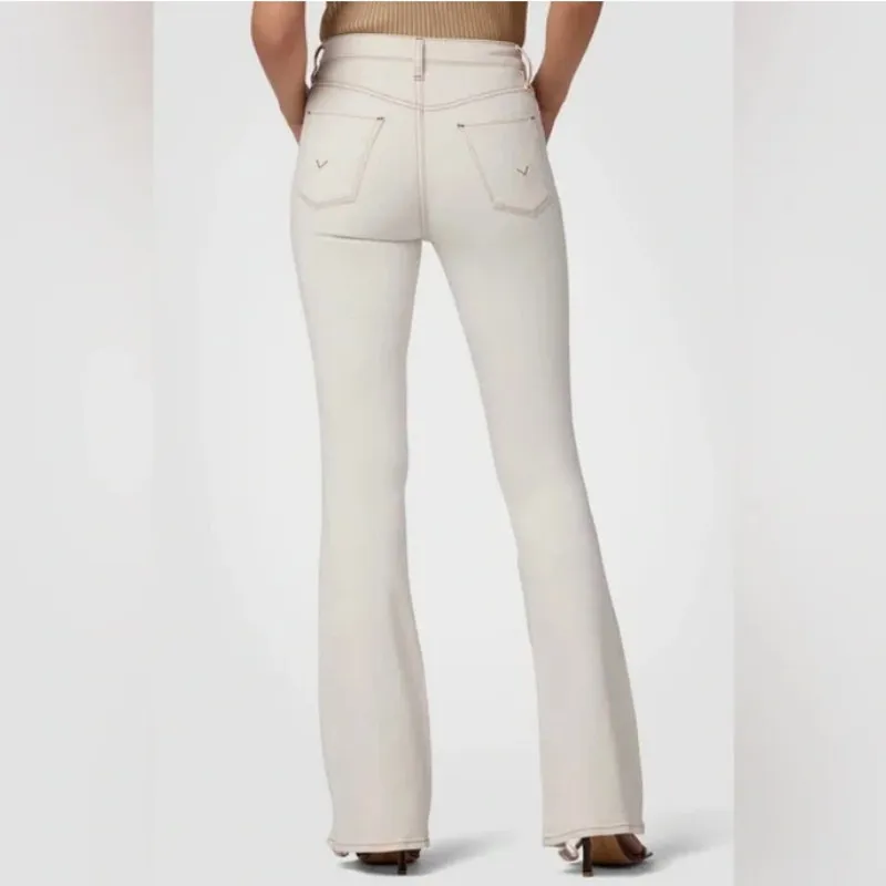 Hudson‎ Jeans Holly High Rise Flare Jeans in Soft Ecru Size 27 - Image 2