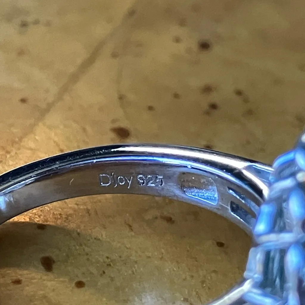 Chrysocolla Orissa Garnet Halo Ring Size 5.25 Silver - Image 6