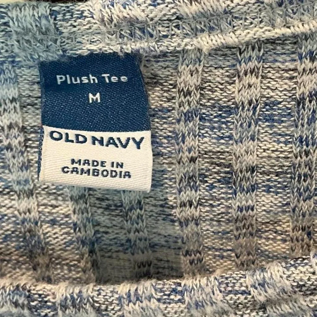 Blue Old Navy plush ribbed long sleeve shirt size Medium - Image 3