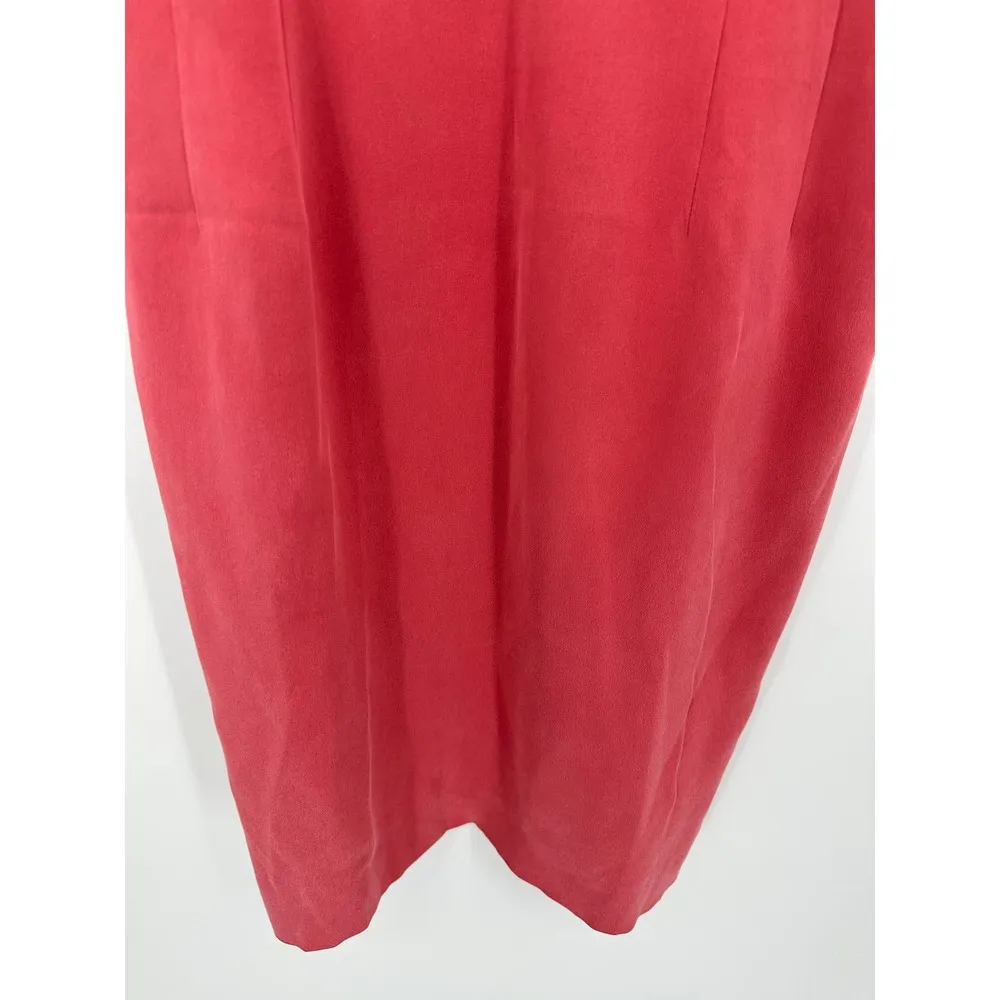Dana Buchman Dresses Pink 100% Silk V-Neck Sleeveless Dress Women's Size 8 - Image 3