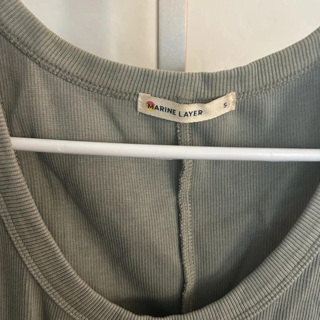 Marine Layer Lexi Rib Sun-In Dress Faded Olive Small - Image 4