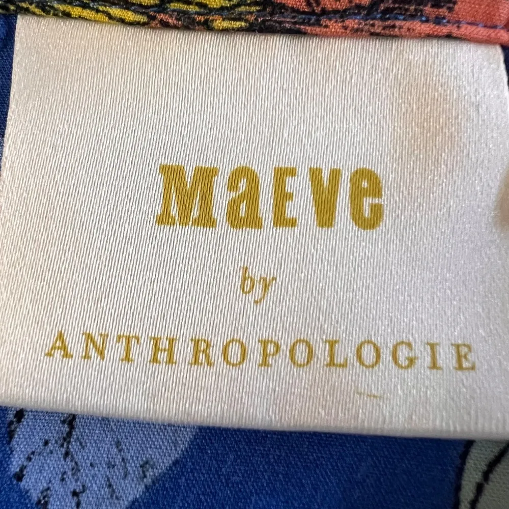 Maeve  Women's Top  Elan Scarf Floral Print Tie Front Blouse Size 8 - Image 3