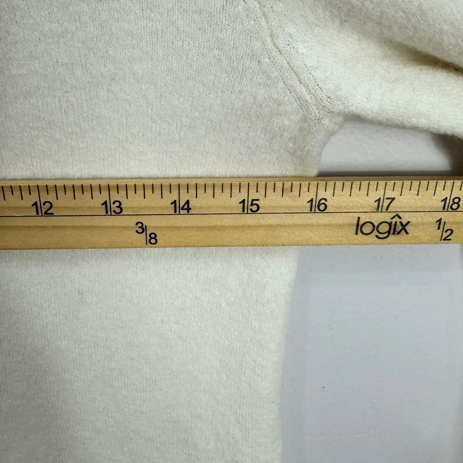 Sundance XS Ivory Ruffle Trim Henley Sweater Cashmere Blend Cottagecore Romantic - Image 5