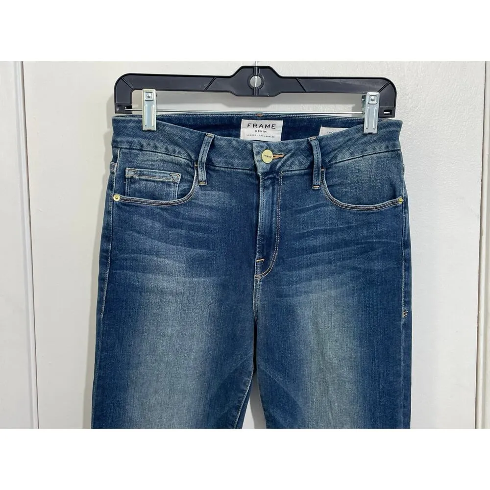 Frame Jeans Size 29 Crop Mini Boot High Rise Cuffed Hem Festival Hippie Summer - Image 4