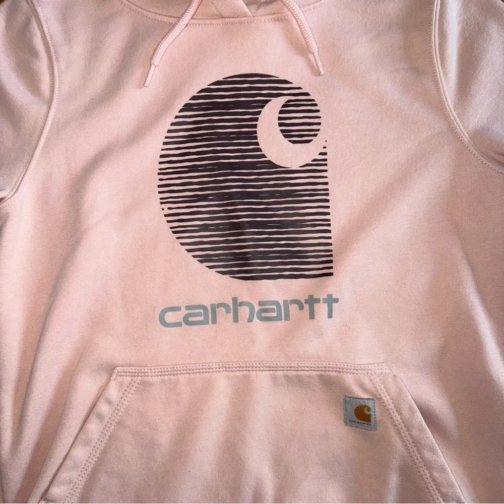 CARHARTT Rain Defender Relaxed Fit Midweight Logo Graphic Sweatshirt Pink Small - Image 4