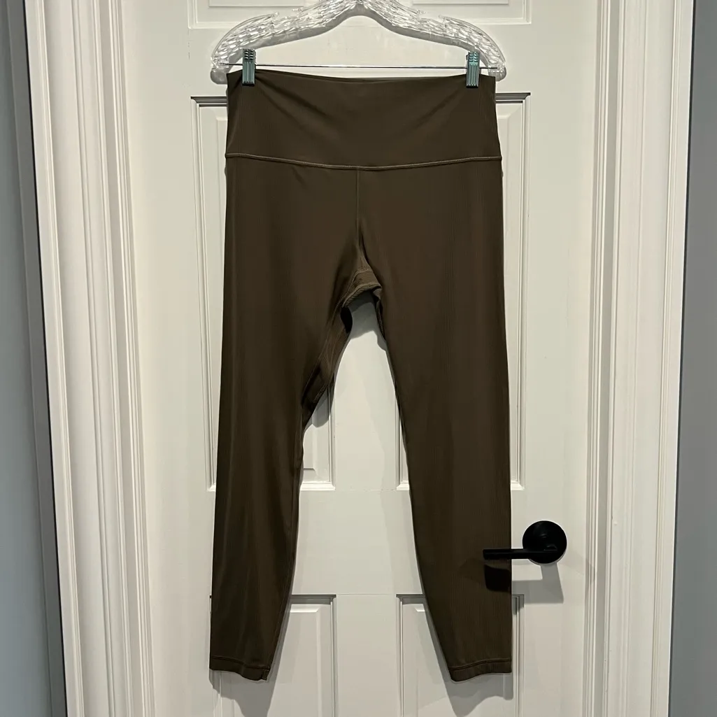 Lululemon Align Ribbed High-Rise Pant 28" Java Brown Tan Size 14 Leggings - Image 3