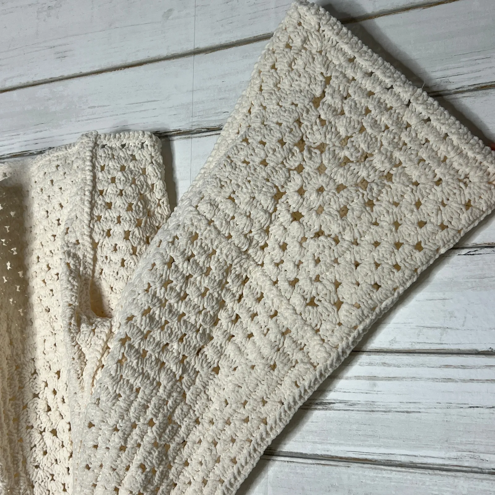 POL Crochet Cardigan Sweater Cream Ivory Size Medium - Image 4